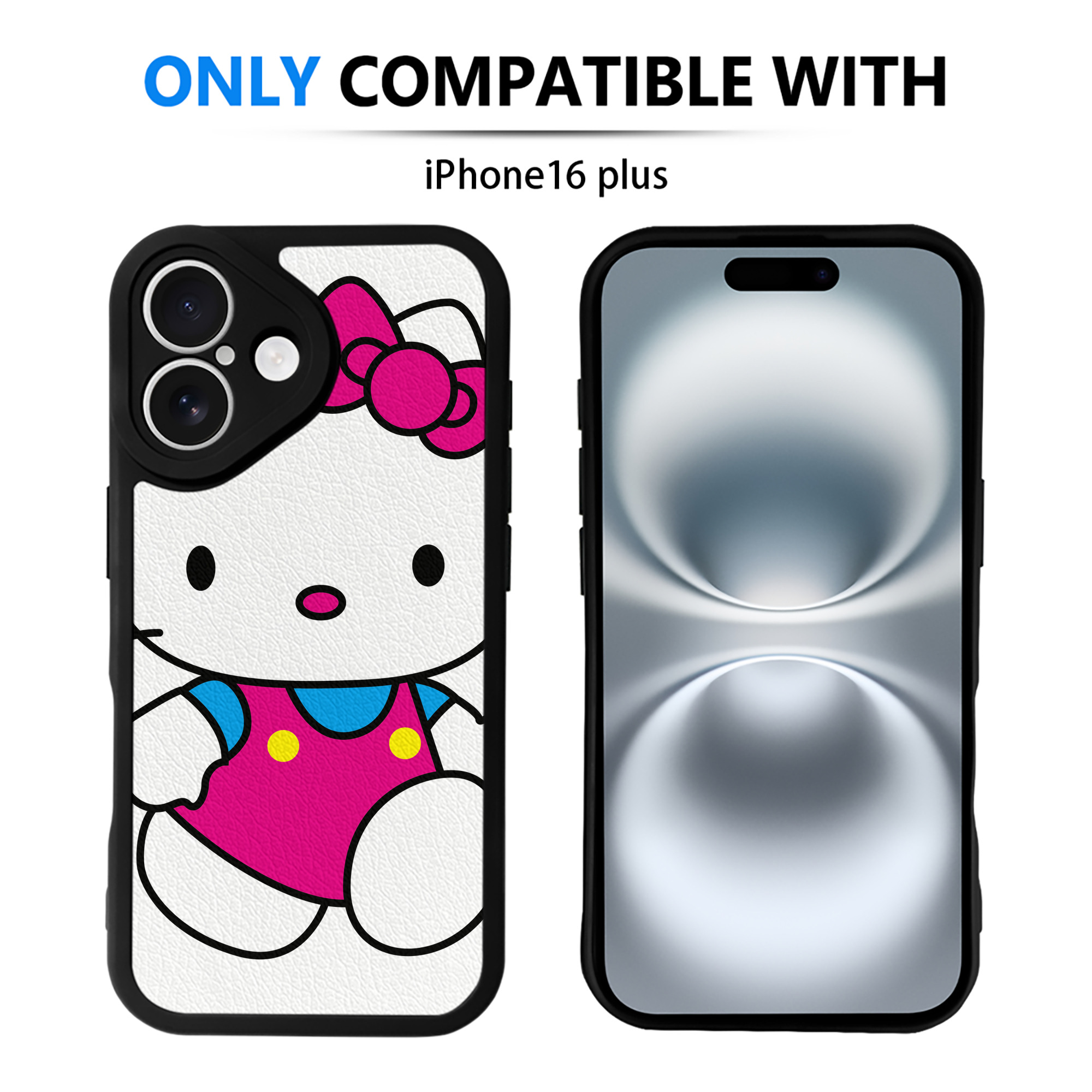 （画像用） Hello Kitty ハローキティ 【iPhone 16シリーズ対応】シリコンスマホケース（レザー調） 材質：シリコン